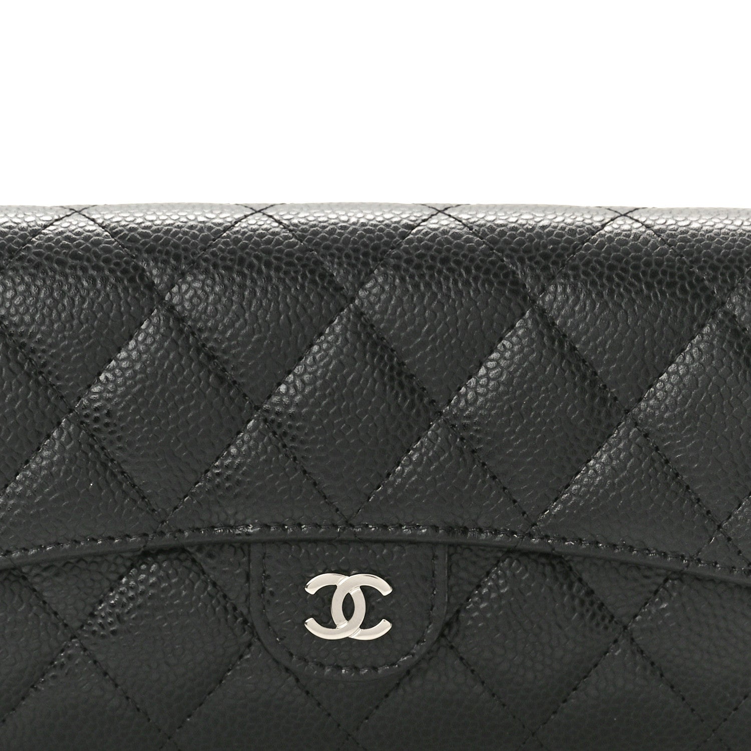 Chanel Caviar Quilted Large Gusset Flap Wallet Black 8 of 9