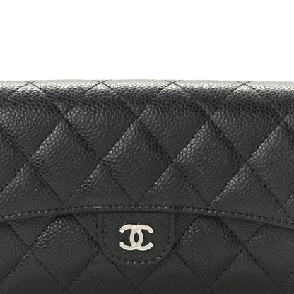 Chanel Caviar Quilted Large Gusset Flap Wallet Black 8 of 9
