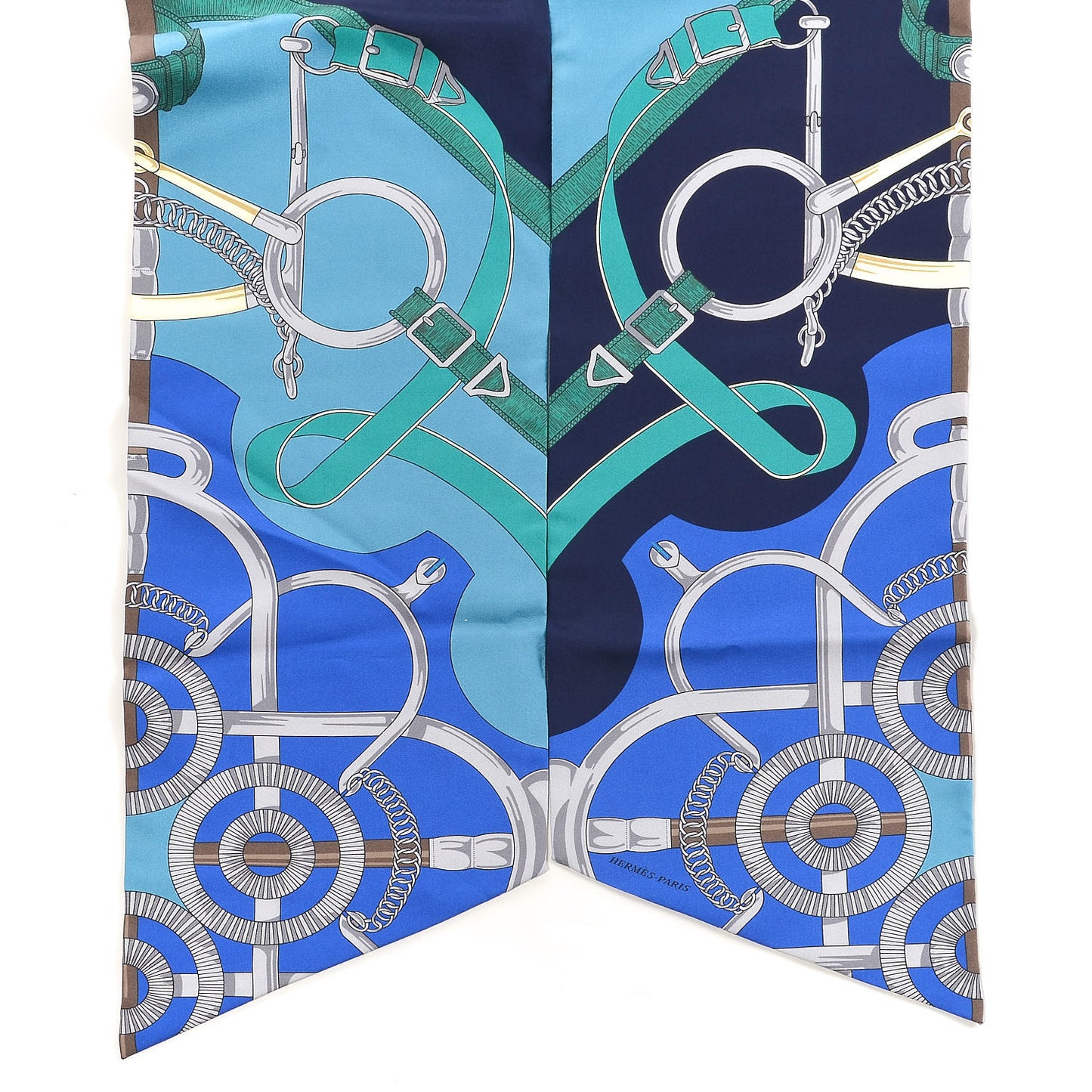 Silk Eperon D'Or Remix Maxi Twilly Marine Turquoise Vert