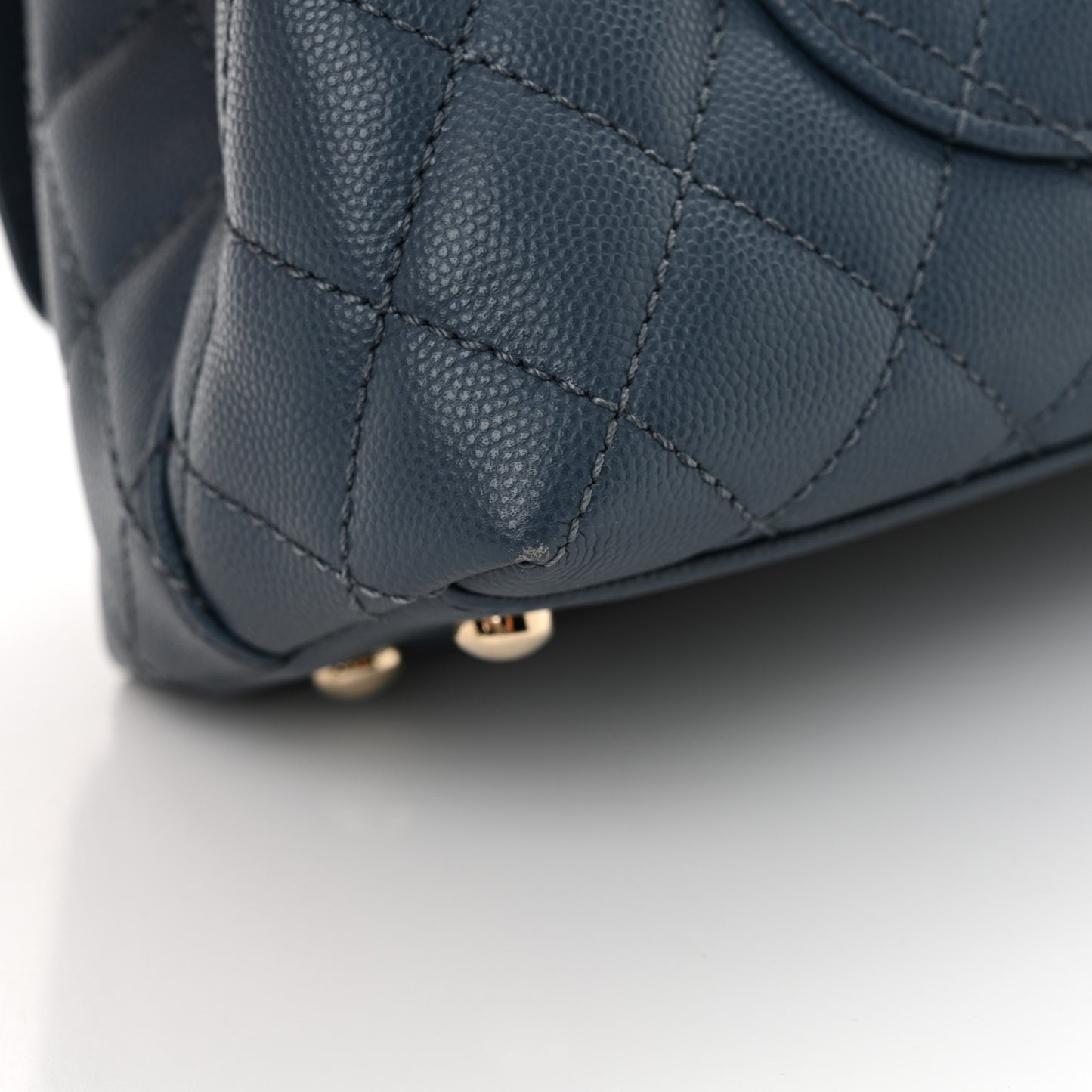 Caviar Quilted Mini Coco Handle Flap Blue