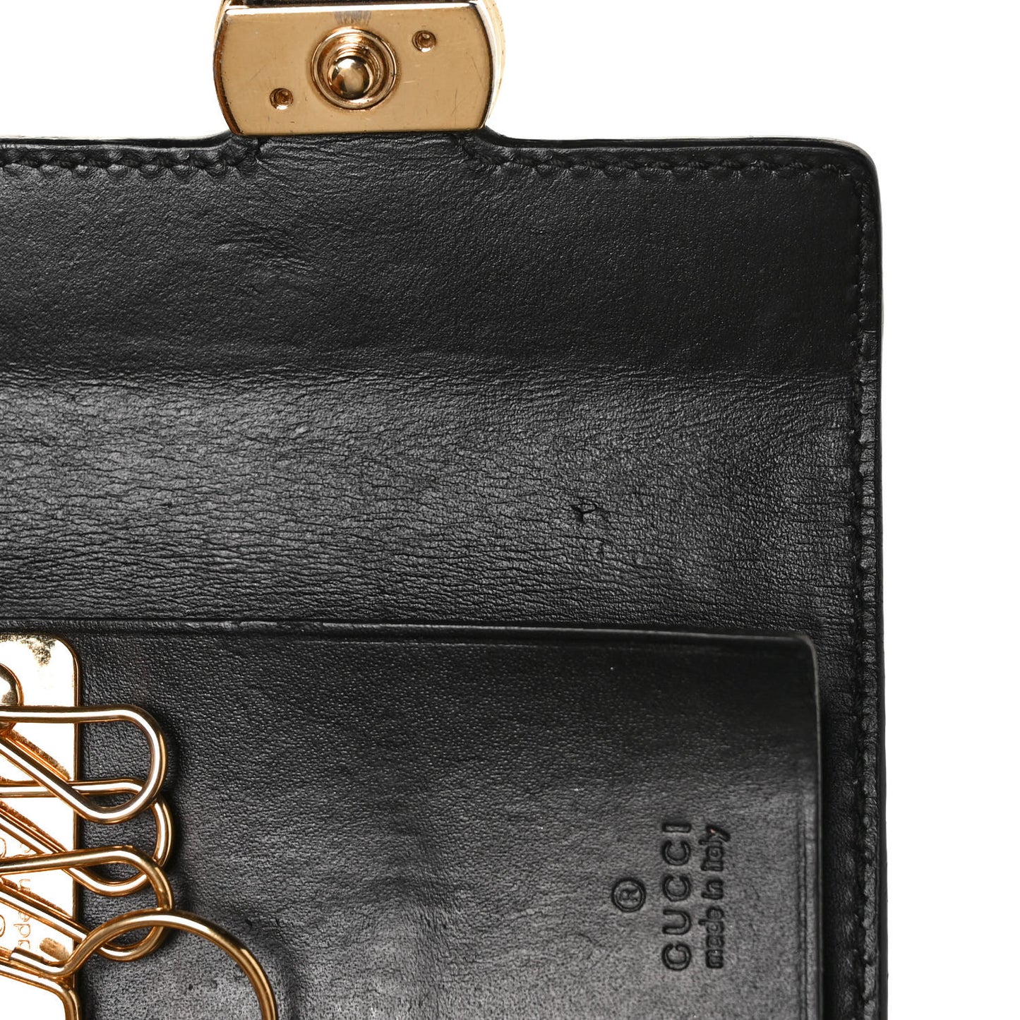 Guccissima Icon Signature 6 Key Holder Case Black