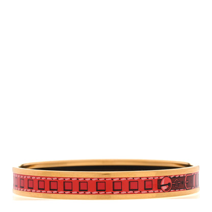 Hermes Enamel Printed Colliers de Chiens Narrow Bracelet 62 4 of 5