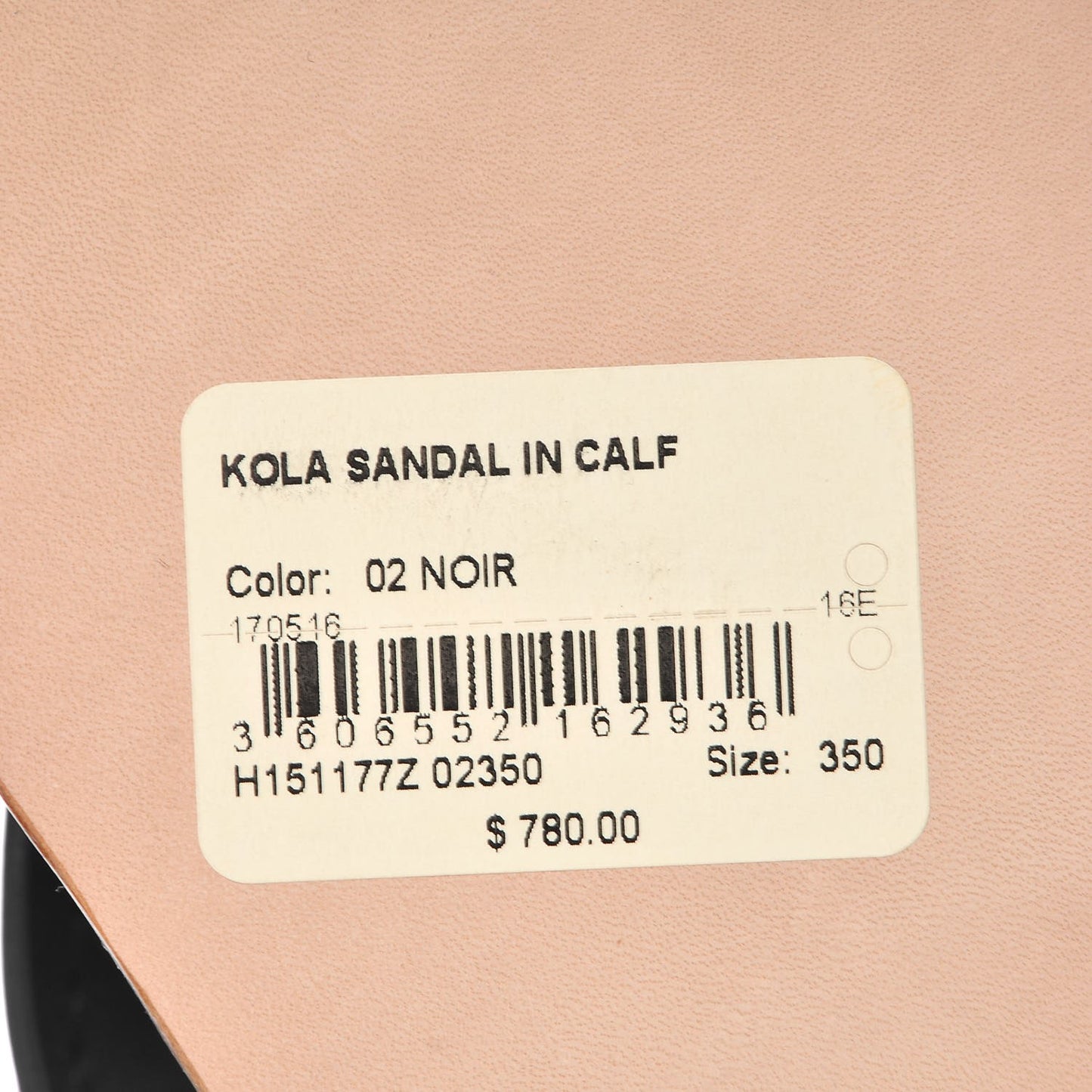 Calfskin Kola Sandals 35 Black