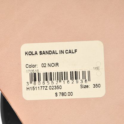 Hermes Calfskin Kola Sandals 35 Black 10 of 11