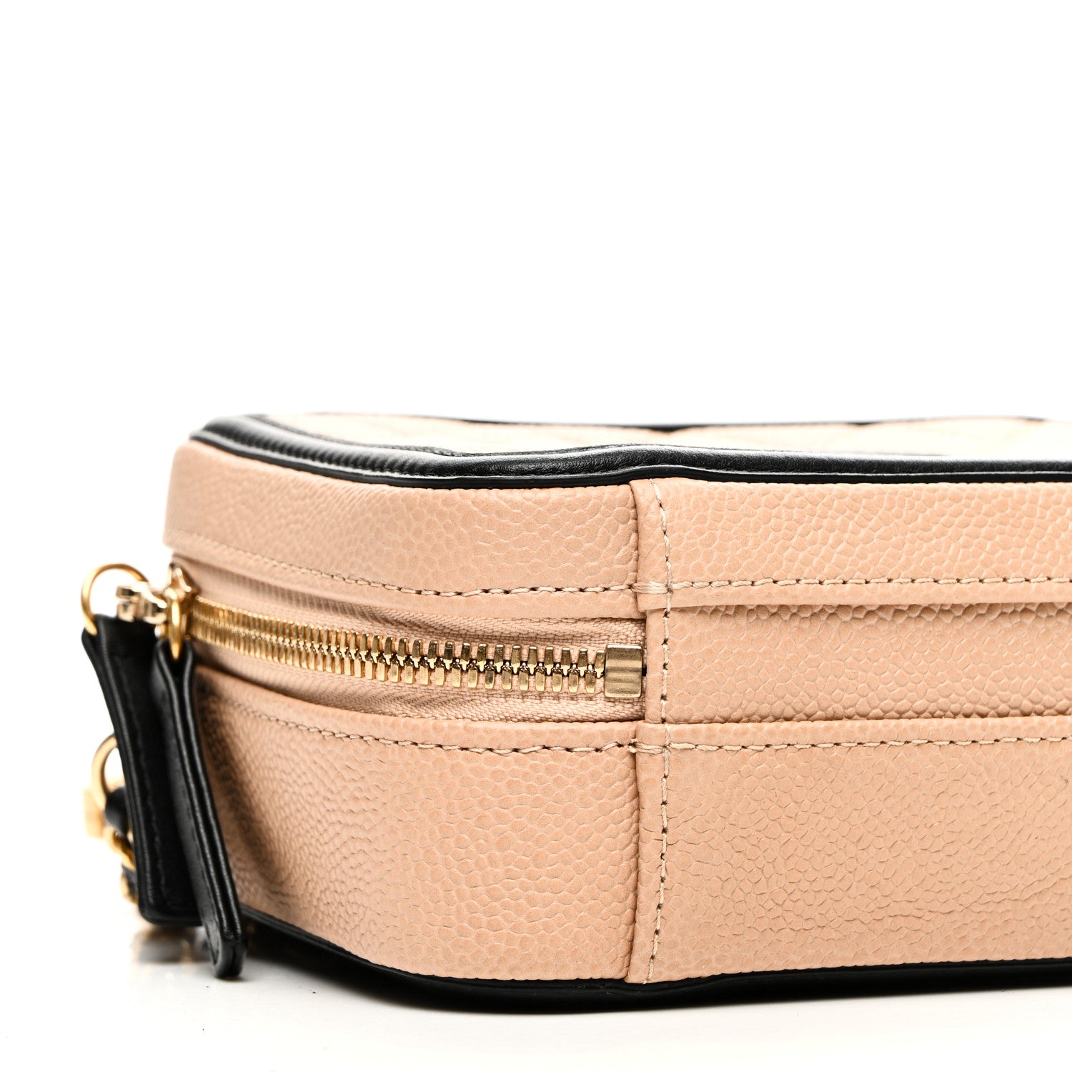 Chanel Caviar Quilted Small CC Filigree Vanity Case Beige Black 9 of 10