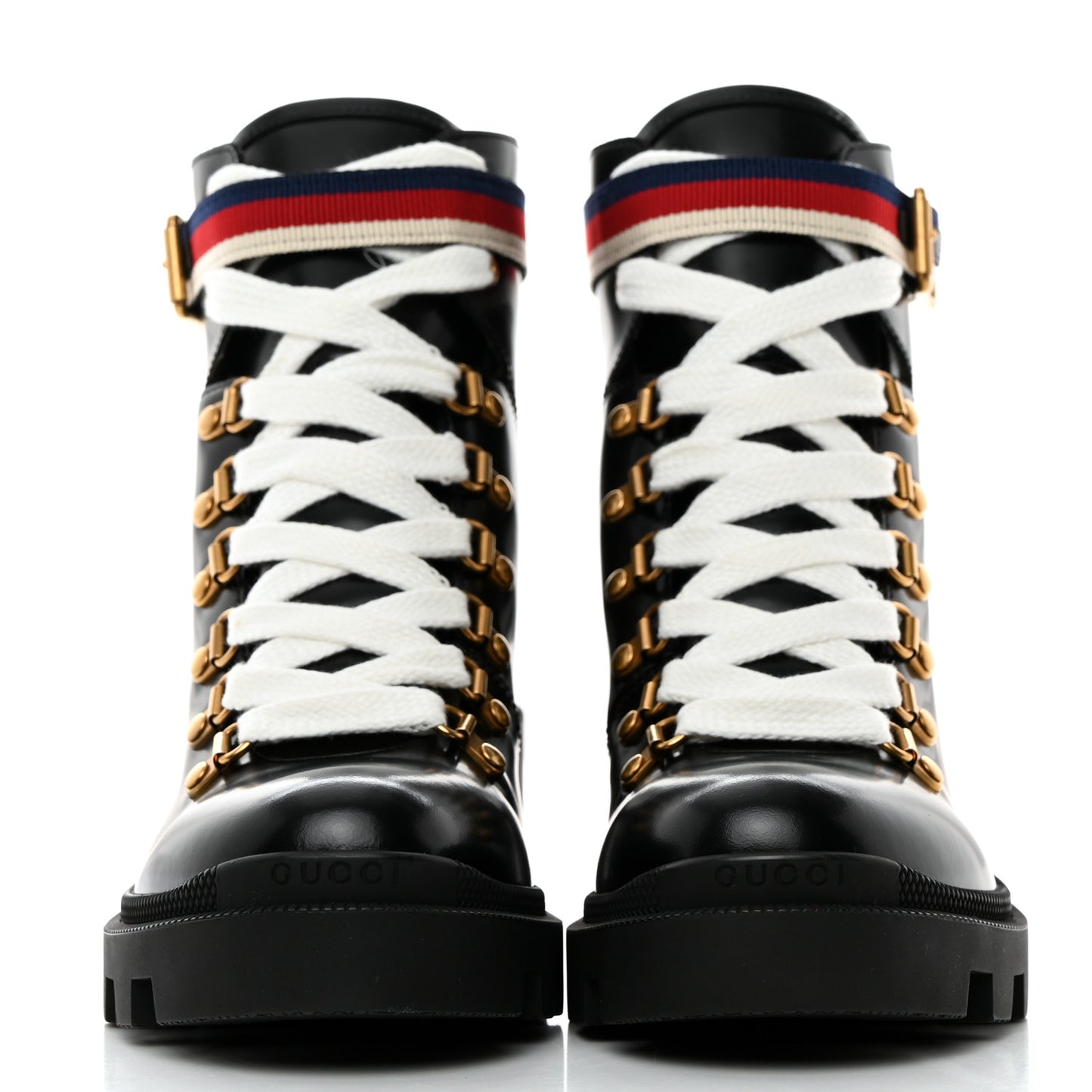 Calfskin Sylvie Web Womens Lace Up Combat Boots 37 Black