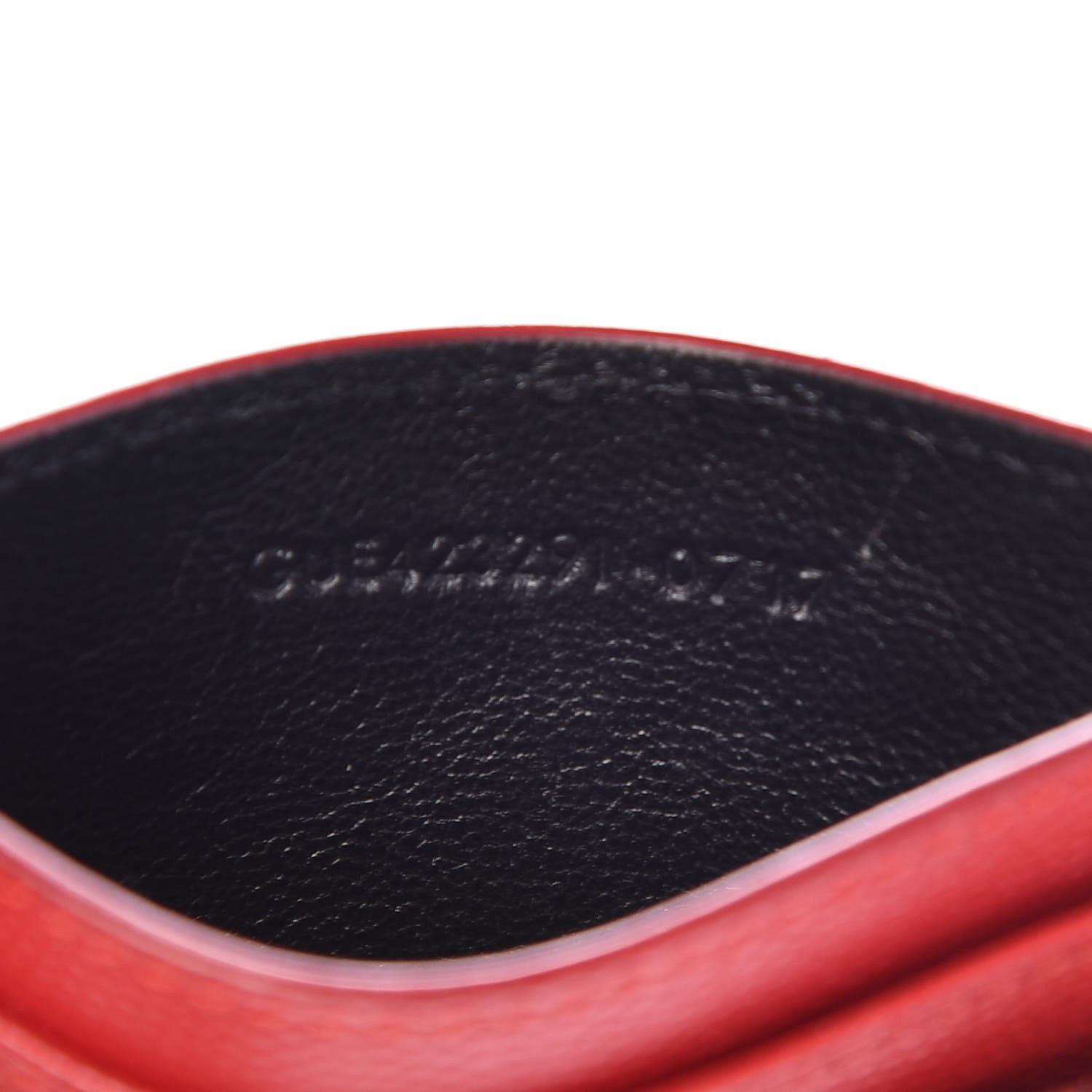 Saint Laurent Grain De Poudre Matelasse Chevron Monogram Credit Card Case New Red 7 of 7