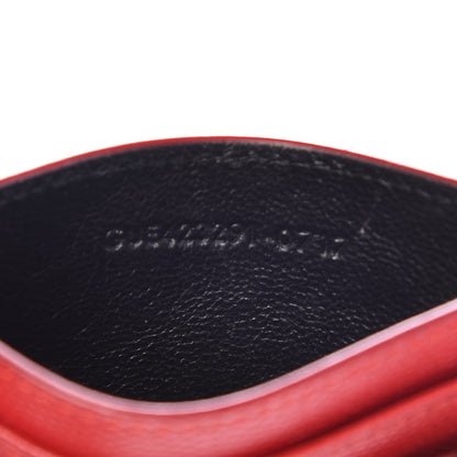Saint Laurent Grain De Poudre Matelasse Chevron Monogram Credit Card Case New Red 7 of 7