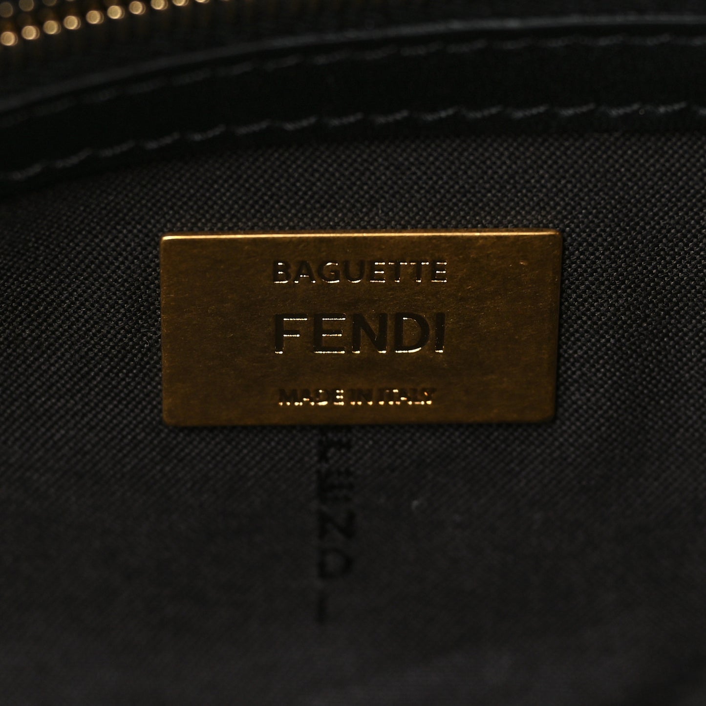 Shearling Vitello Dolce Macro FF 1974 Baguette Tobacco Black
