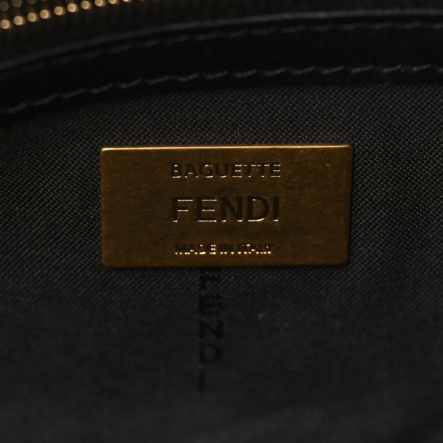 Fendi Shearling Vitello Dolce Macro FF 1974 Baguette Tobacco Black 6 of 9