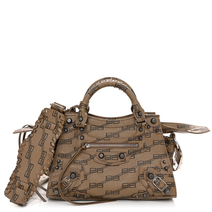 Balenciaga Coated Canvas BB Monogram Neo Cagole Handbag XS Beige Brown 1 of 11