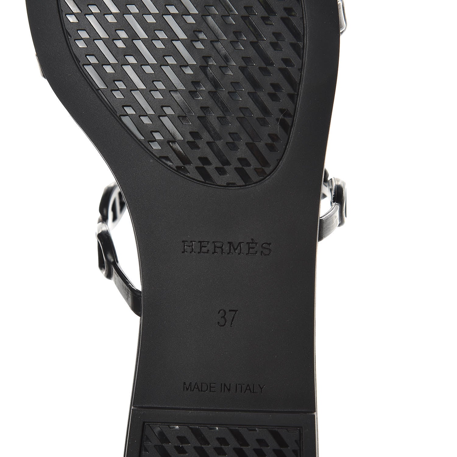 Hermes Rubber Chaine d'Ancre Rivage Sandals 37 Black 6 of 8