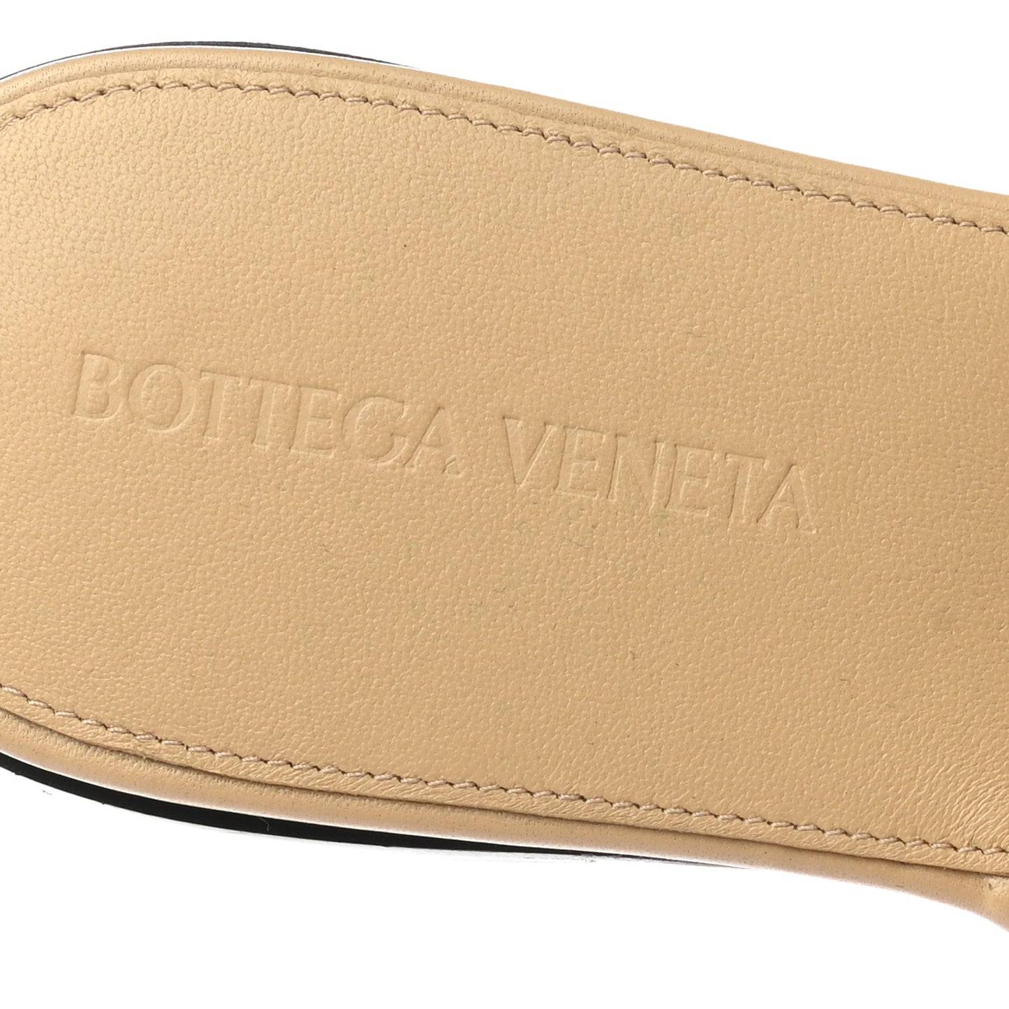Nappa Maxi Intrecciato Lido Flat Sandals 38.5 Cane Sugar