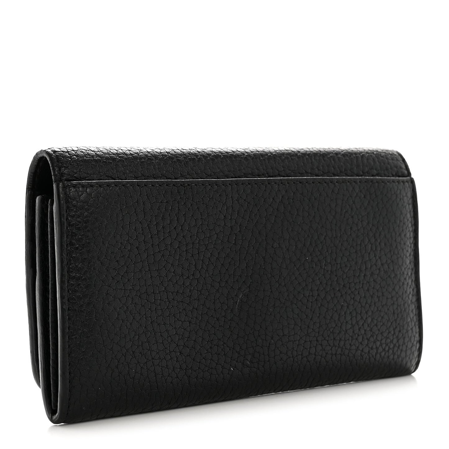 Grain Calfskin Continental Wallet Black