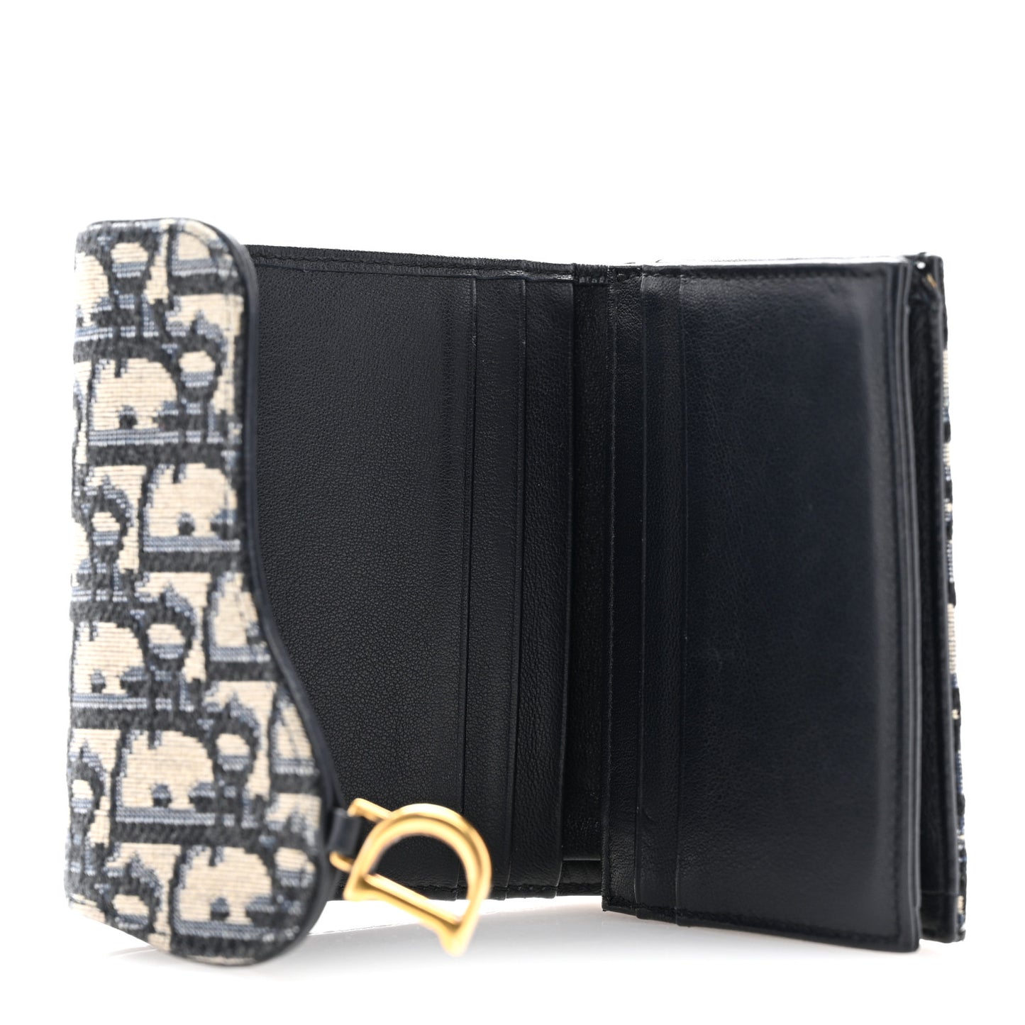 Oblique Saddle Lotus Wallet Blue