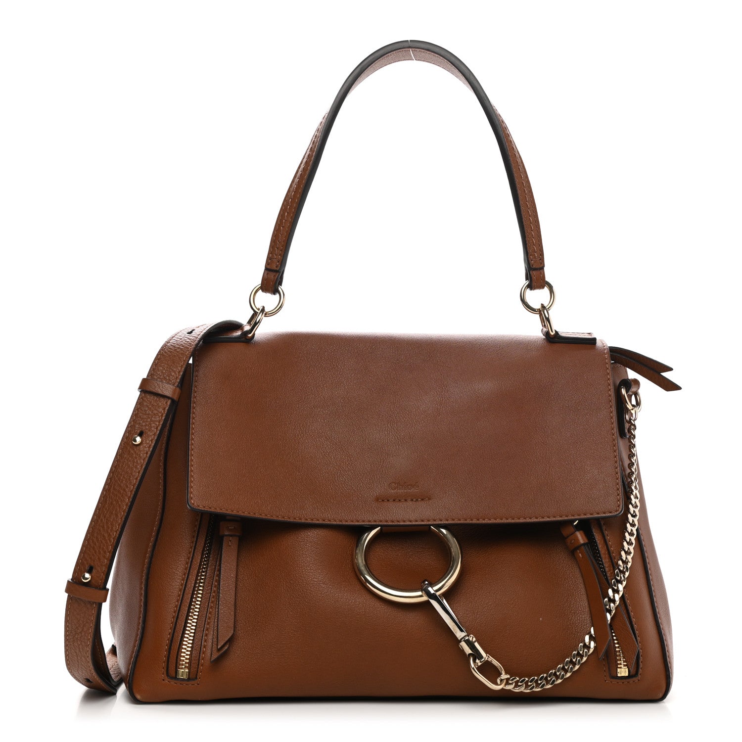 Chloe Calfskin Medium Faye Day Shoulder Bag Tan 1 of 11