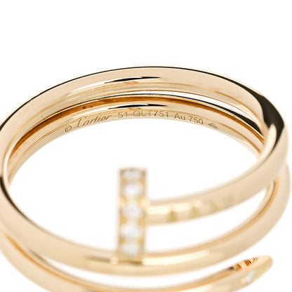 Cartier 18K Yellow Gold Diamond Double Juste Un Clou Ring 51 5.75 5 of 5