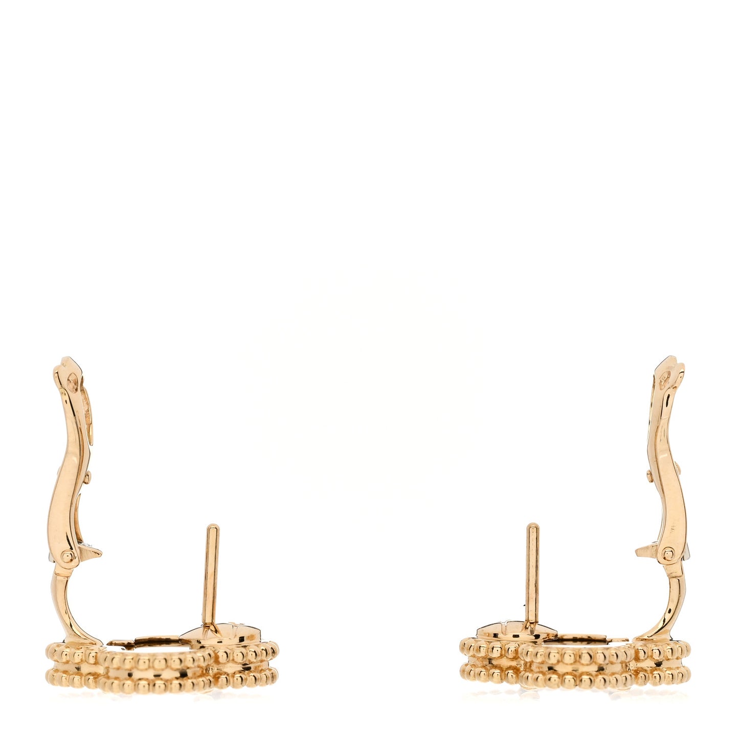 18K Yellow Gold Tiger's Eye Vintage Alhambra Earrings