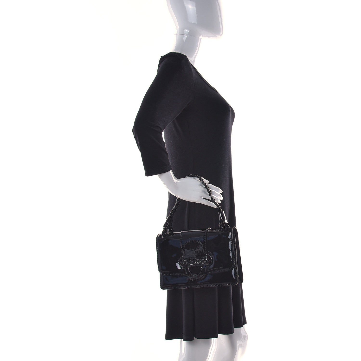 Valentino Garavani Patent Histoire Flap Black 2 of 8