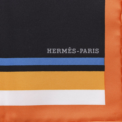 Hermes Silk Cheval A La Couverture Pocket Square Scarf 3 of 4