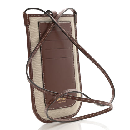 Burberry Canvas Callfskin Anne Phone Case With Strap White Tan 3 of 7