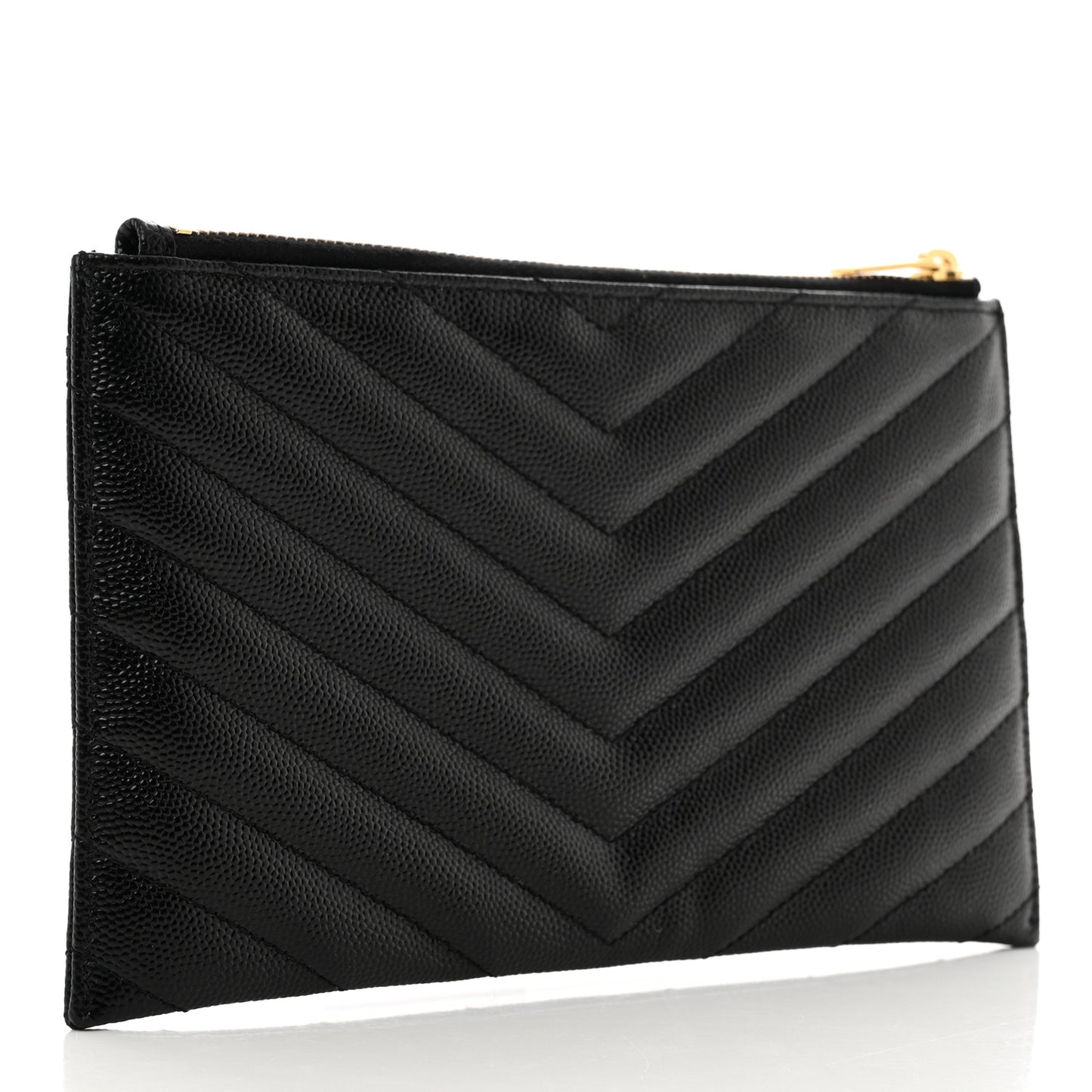 Grain De Poudre Chevron Monogram Bill Pouch Black