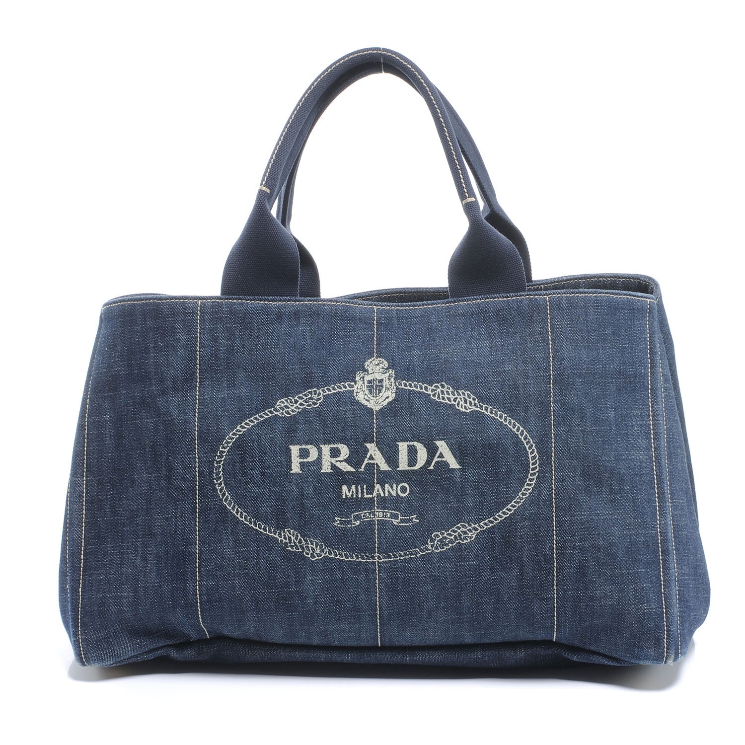 Prada Denim Logo Tote 1 of 7