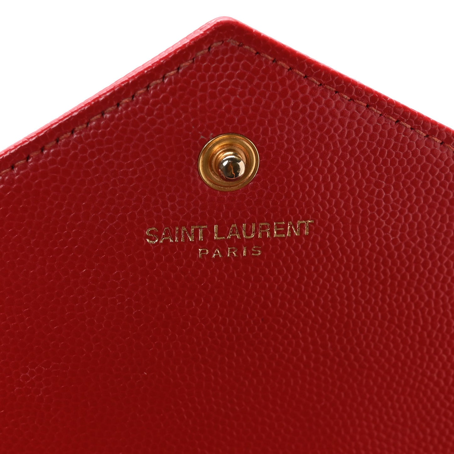 Grain De Poudre Matelasse Chevron Monogram Chain Wallet Red