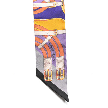 Hermes Silk Bolduc Au Carre Twilly Capucine Vert Gris Bluette 2 of 4