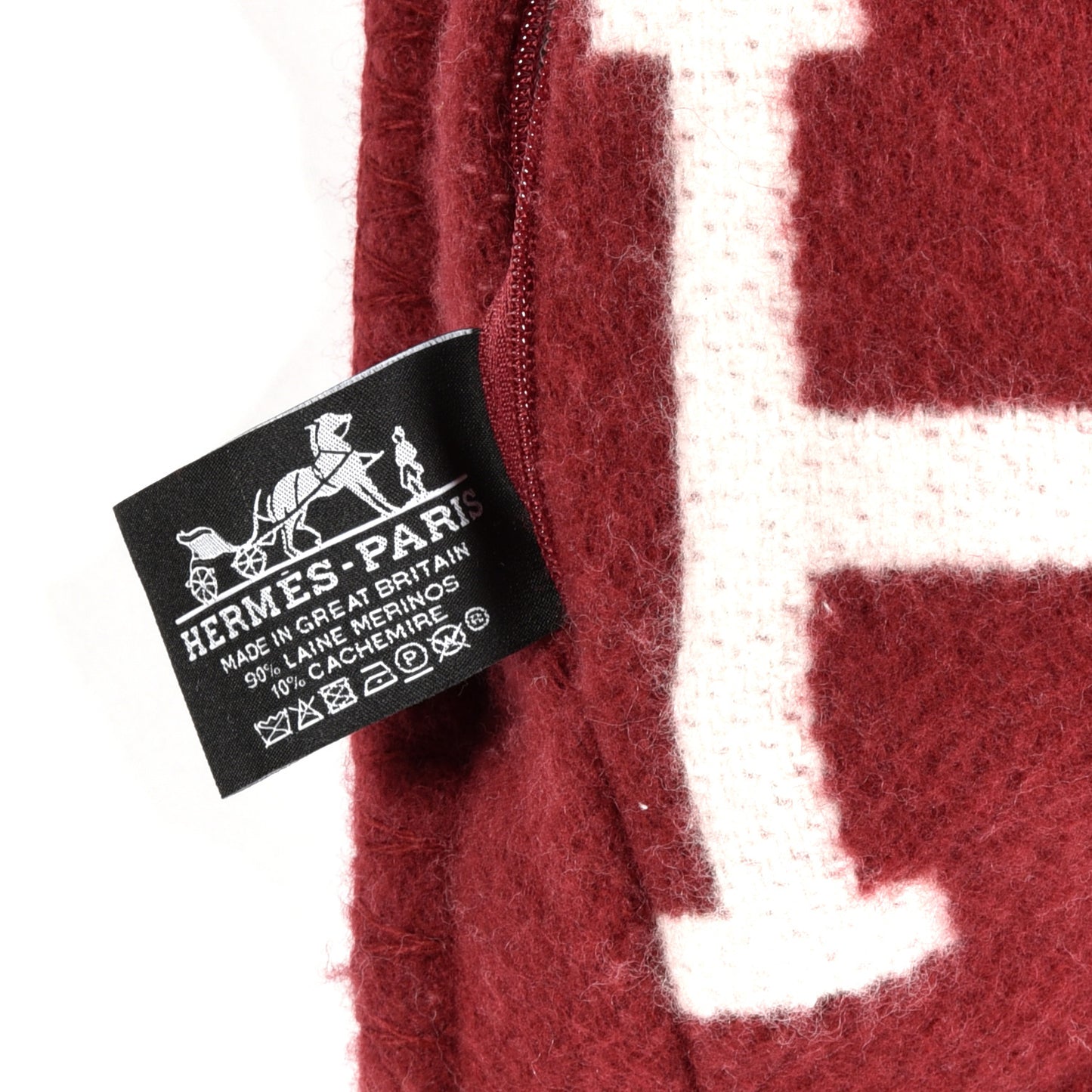 Wool Cashmere Avalon III Pillow PM Ecru Rouge