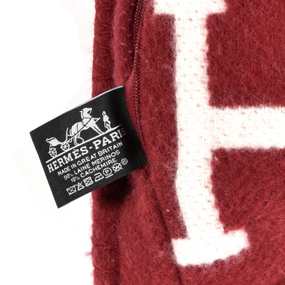 Hermes Wool Cashmere Avalon III Pillow PM Ecru Rouge 3 of 3