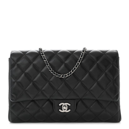 Chanel Lambskin Quilted Clutch With Chain Flap Black 1 of 11