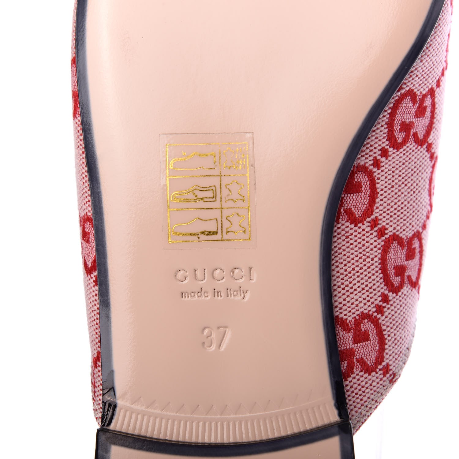 Gucci Canvas GG Monogram Horsebit Womens Princetown Slippers 37 Gardenia Hibiscus Red 8 of 10