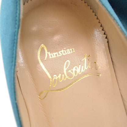 Christian Louboutin Satin Pigalle 85 Pumps 36 Teal 5 of 7