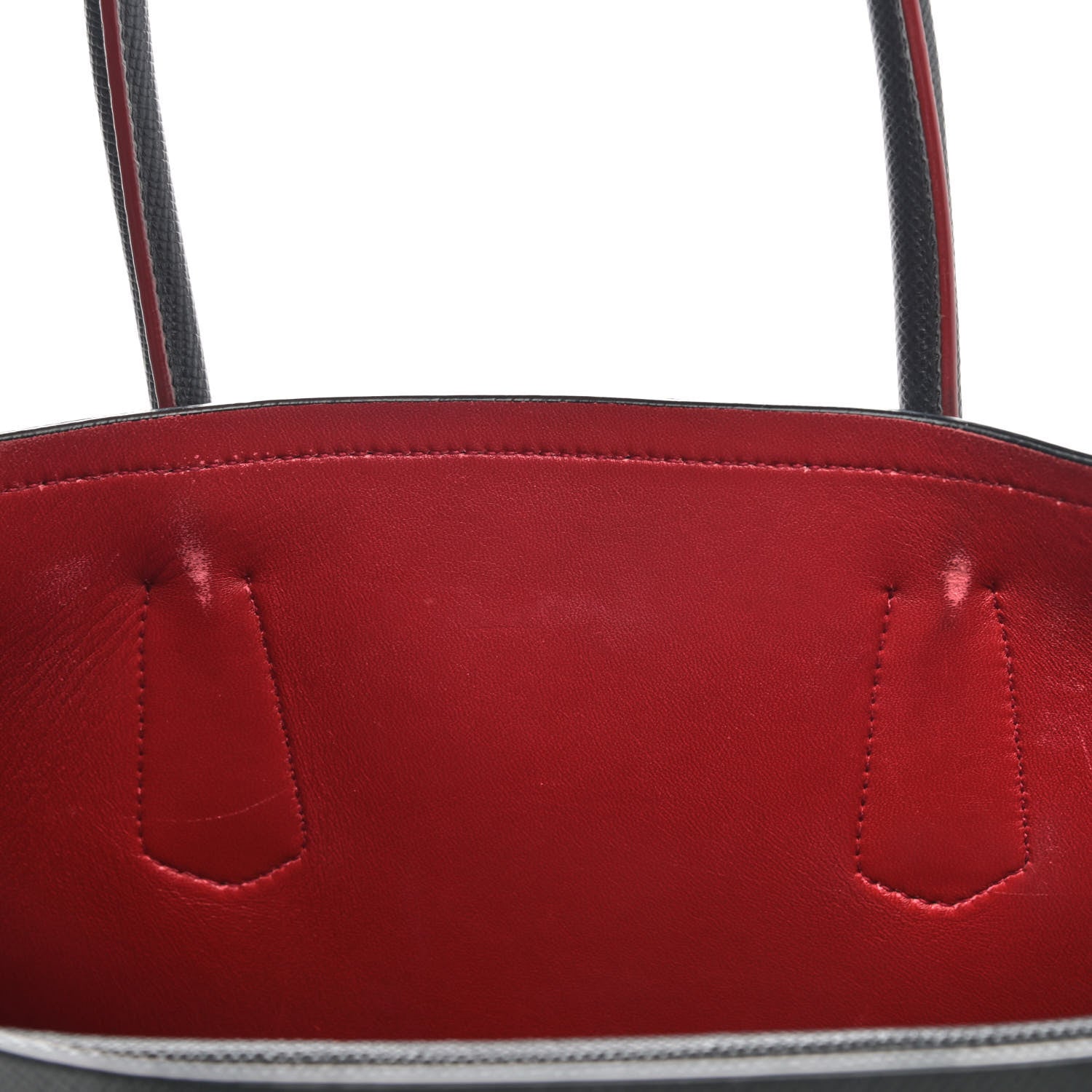 Prada Saffiano Cuir Medium Double Bag Black Fuoco 15 of 15