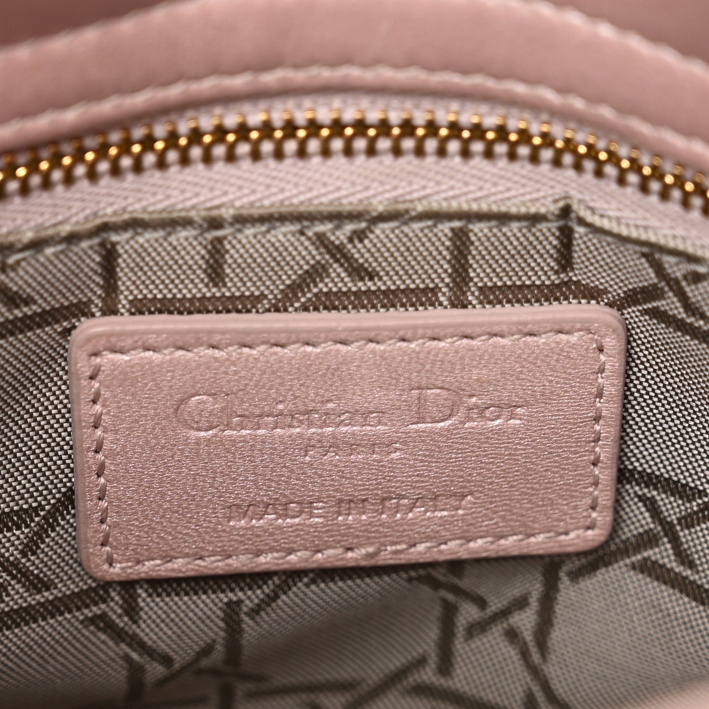 Metallic Lambskin Cannage Mini Lady Dior Lotus