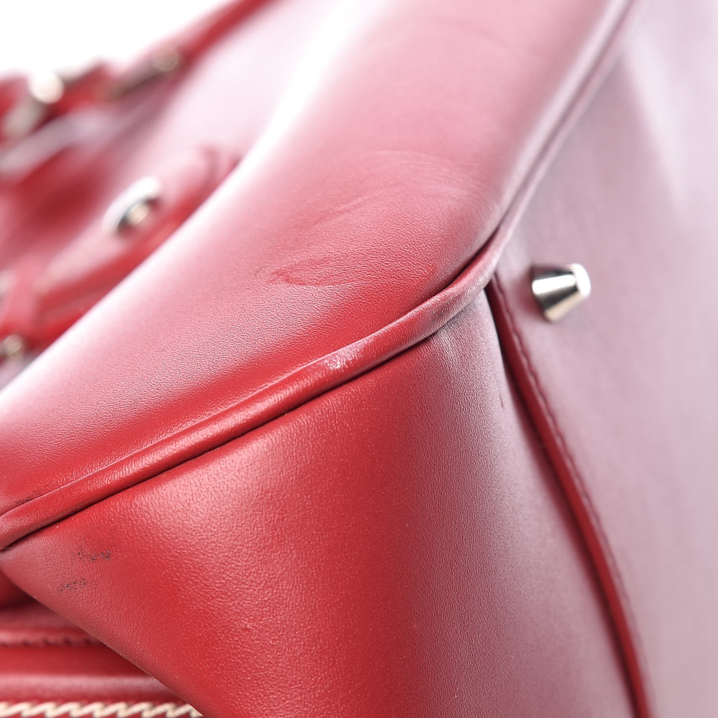 Calfskin Medium Detective Satchel Red