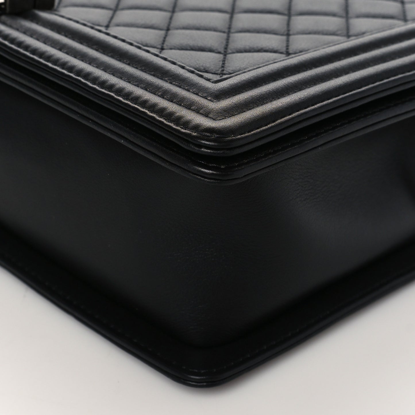 Calfskin Quilted New Medium Boy Flap Black