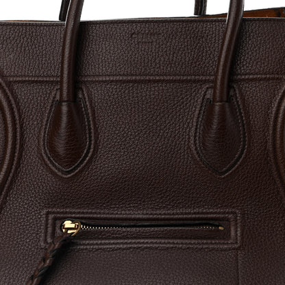Celine Shiny Grained Calfskin Medium Phantom Luggage Brown 9 of 17