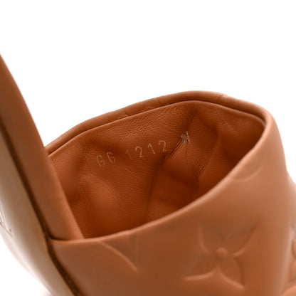 Louis Vuitton Lambskin Embossed Monogram Revival Mules 39 Peche Beige 9 of 9