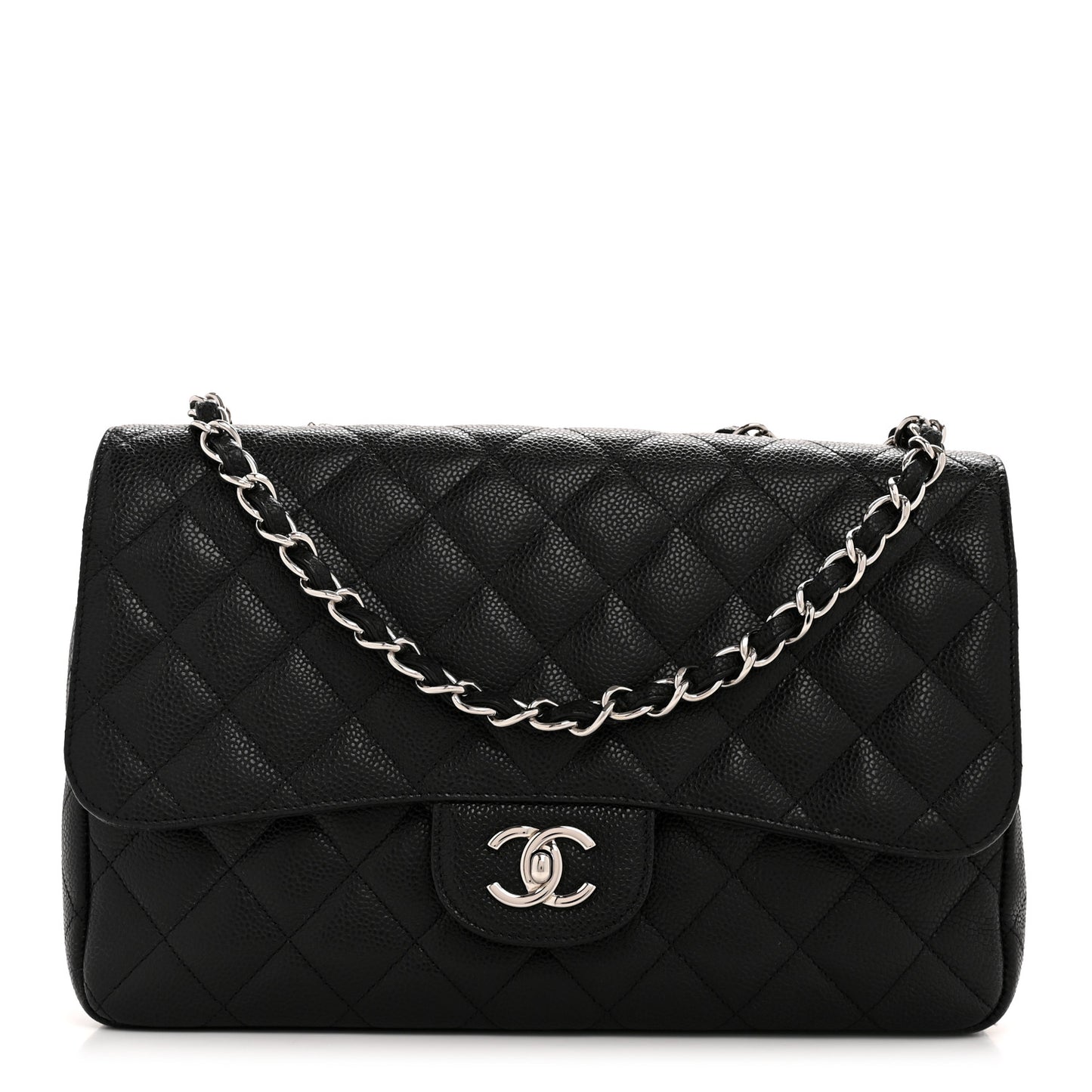 Caviar Quilted Jumbo Single Flap Black