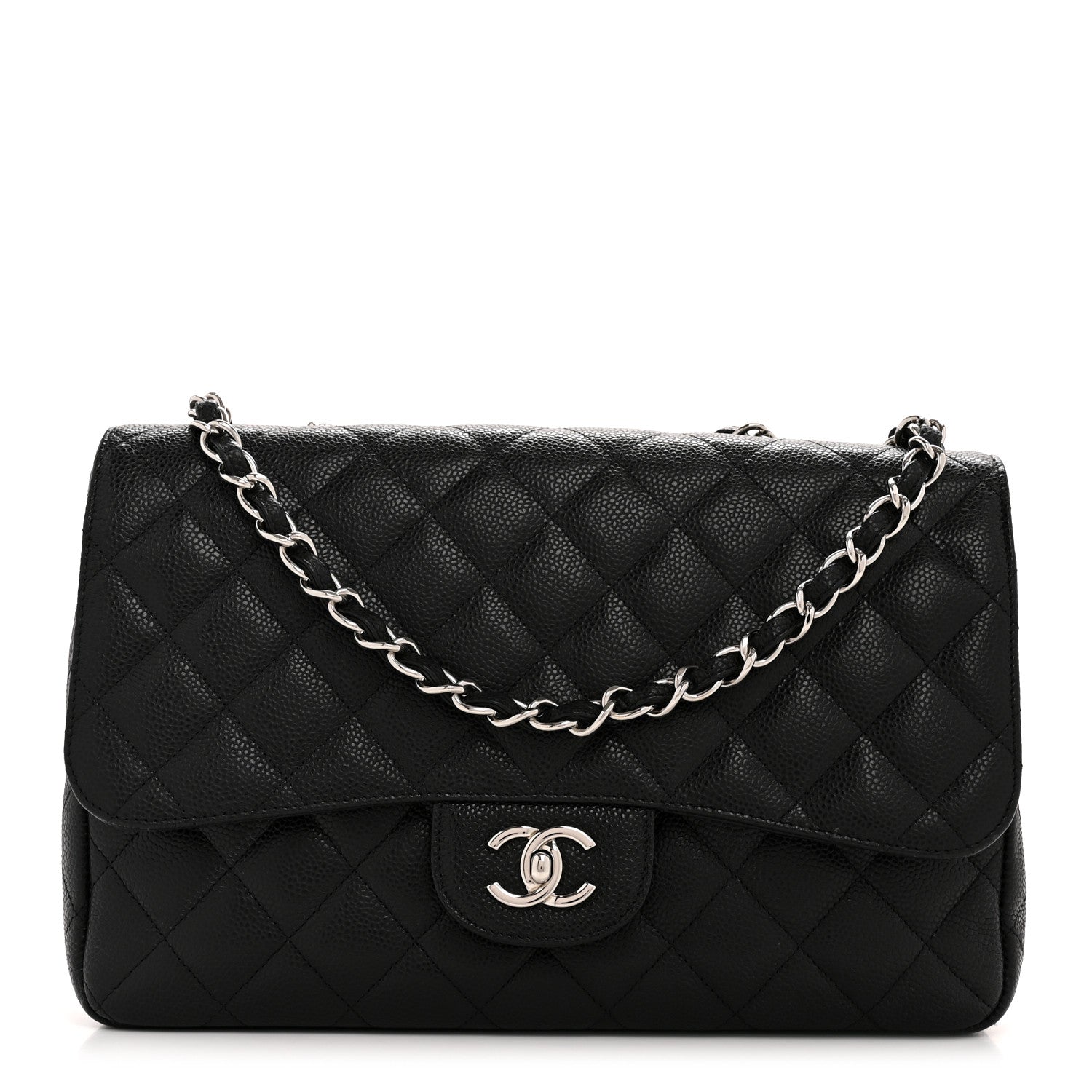 Chanel Caviar Quilted Jumbo Single Flap Black 1 of 12