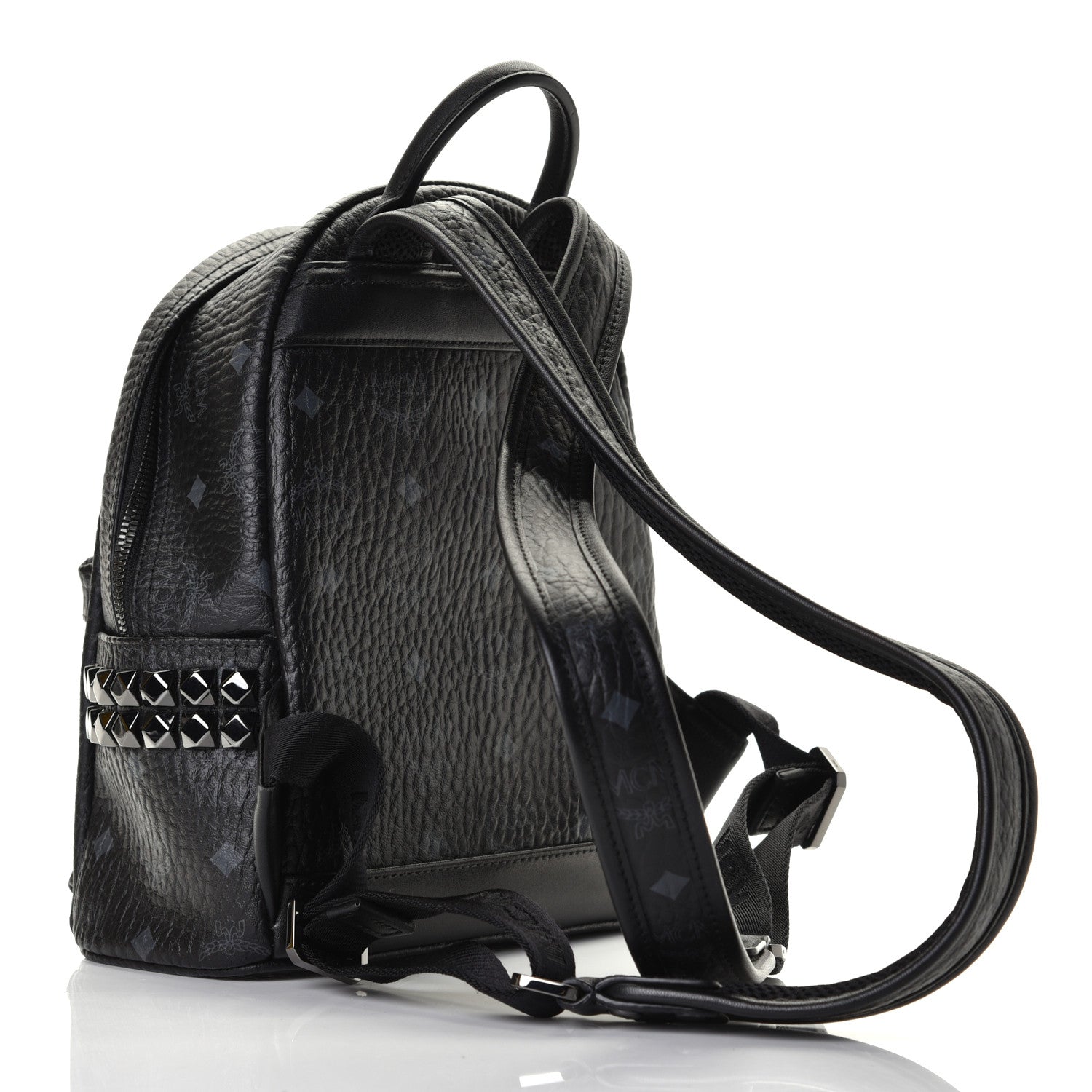 MCM Visetos Side Stud Mini Stark Backpack Black 2 of 5