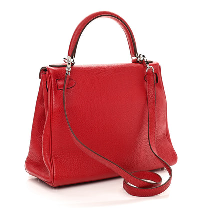 Hermes Taurillon Clemence Kelly Retourne 28 Rouge Casaque 3 of 12