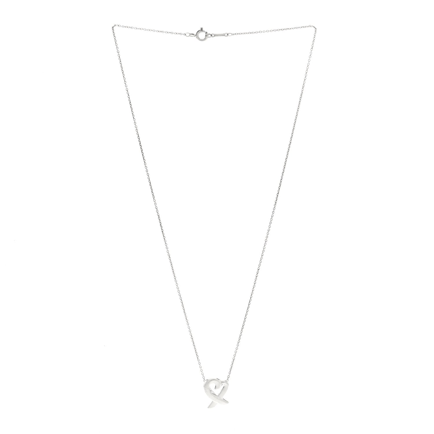 Tiffany Sterling Silver Paloma Picasso Loving Heart Pendant Necklace 3 of 5