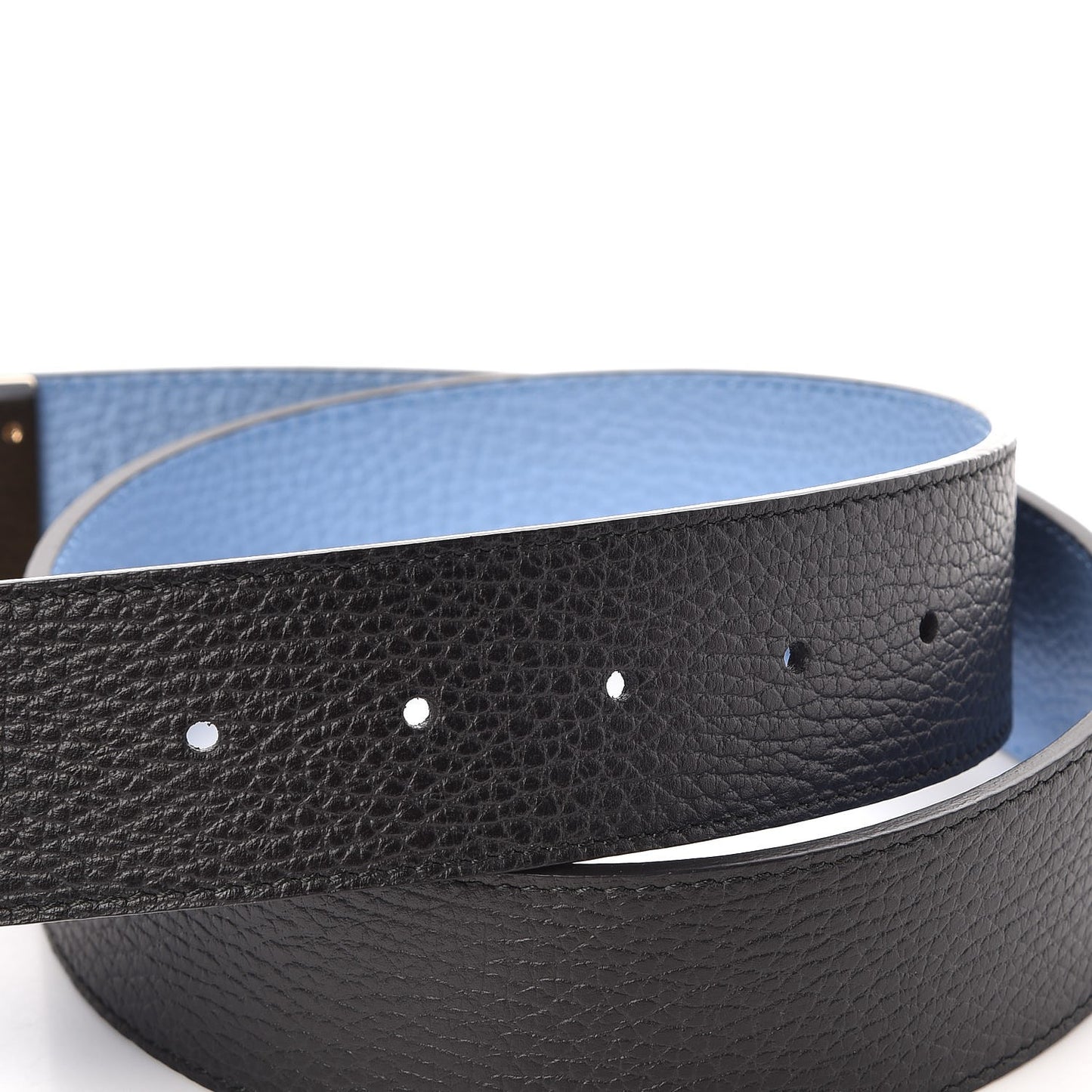 Dollar Calfskin 1973 Reversible Belt 80 32 Black Mineral Blue