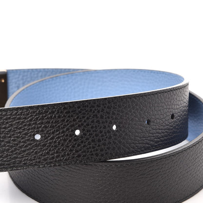 Gucci Dollar Calfskin 1973 Reversible Belt 80 32 Black Mineral Blue 4 of 6