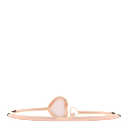 Chopard 18K Rose Gold Diamond Mother of Pearl Pave Happy Hearts Bangle Bracelet 2 of 5