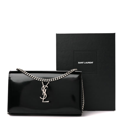 Saint Laurent Glazed Calfskin Cassandre Wallet On Chain WOC Black 10 of 10