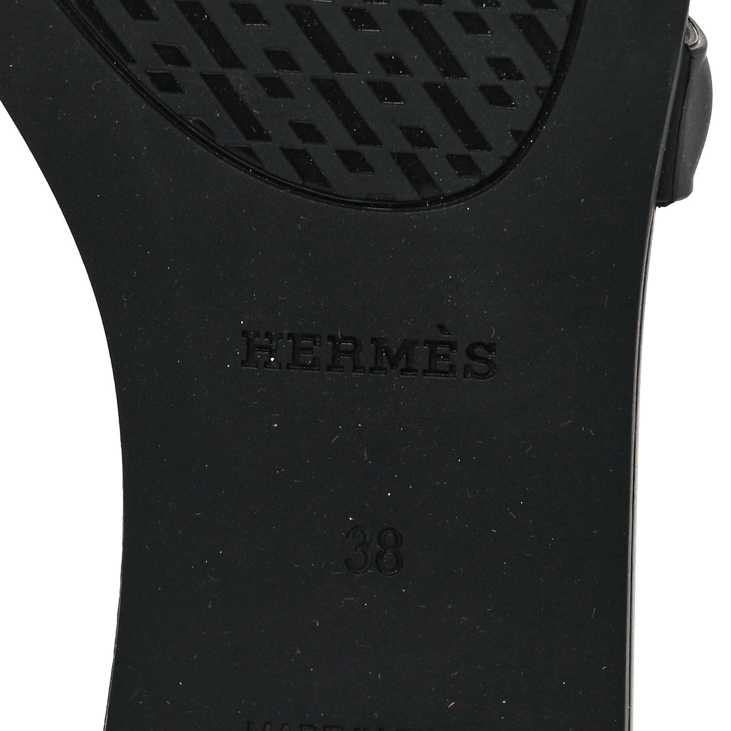 Hermes Rubber Aloha Sandals 38 Black 6 of 9